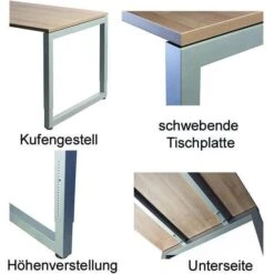 Hammerbacher Schreibtisch R-Serie, Eiche / Graphit, Höhenverstellbar, 180 X 65-85 X 80cm -PapierMeister Verkäufe 97319f0843e234cf42e88c63ede3d07f2f8e0798 schreibtisch hammerbacher r serie eiche graphit