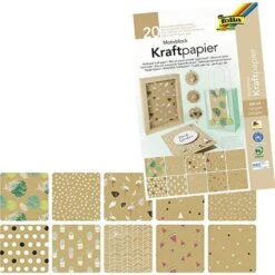 Folia Motivblock Kraftpapier, 48798, DIN A4, 20 Blatt, 120 G Und 230 G