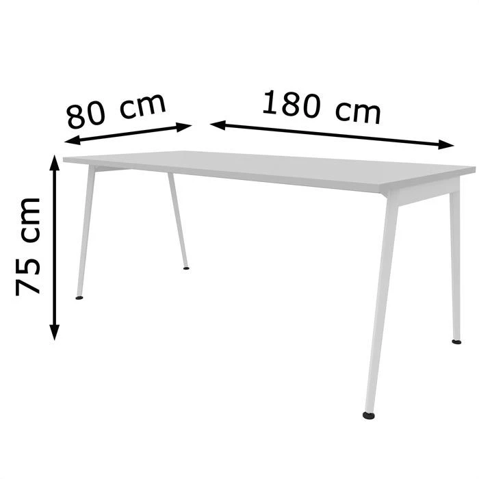 Quadrifoglio Schreibtisch X3-Serie, Grau / Weiß, Maße: 180 X 80cm 6 Quadrifoglio Schreibtisch X3-Serie, Grau / Weiß, Maße: 180 X 80cm – Bild 4