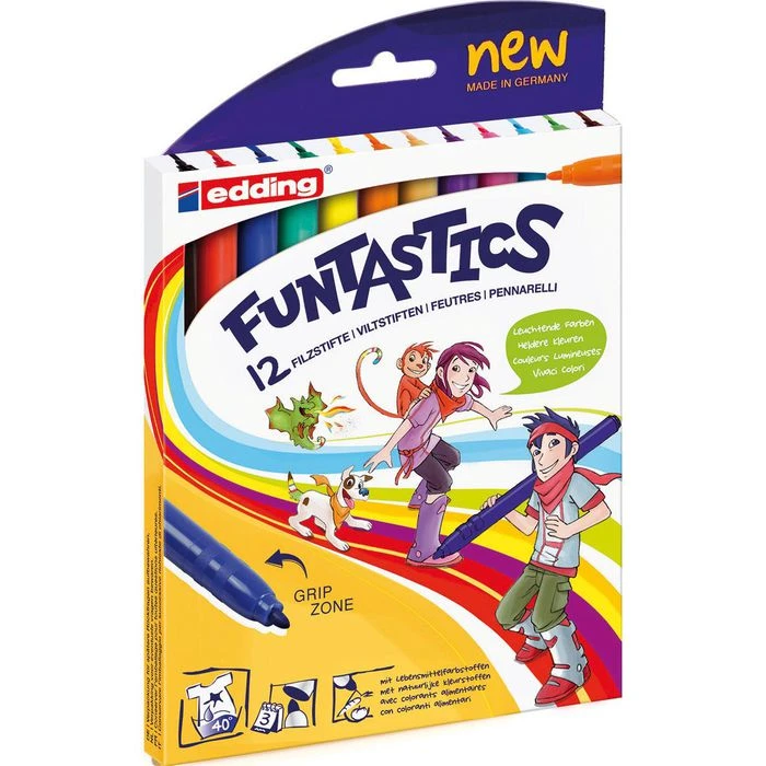 Edding 15 Funtastics 12 Stück Filzstifte 3 Edding 15 Funtastics 12 Stück Filzstifte