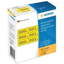 Herma Nummernetiketten 4801 10 X 22mm Gelb 3000 Stück