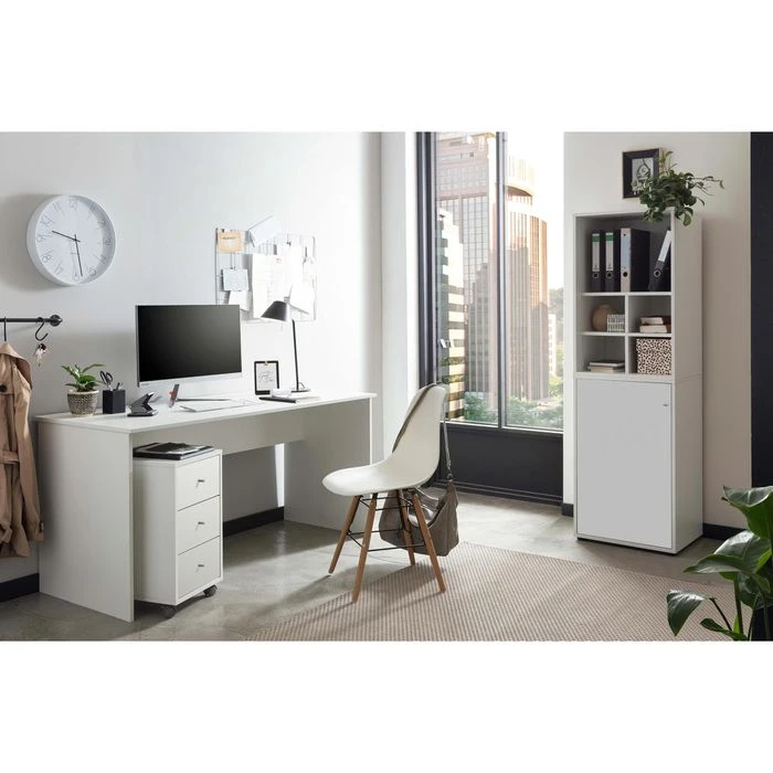 Möbelpartner Schreibtisch Serie 400, Weiß, Maße: 150 X 65cm 4 Möbelpartner Schreibtisch Serie 400, Weiß, Maße: 150 X 65cm – Bild 2