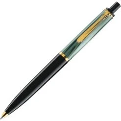 Pelikan Kugelschreiber Classic K200, 996694, Schwarz-grün / Vergoldet, Marmoriert, Aus Edelharz