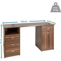 HJh-OFFICE Schreibtisch Easy Work IV, 821005, Mit Standcontainer, Maße: 140 X 50cm, Walnuss -PapierMeister Verkäufe a46e53fe84ae0e050b339a24fa5cd8b2c5ead9a4 schreibtisch hjh office easy work iv 821005