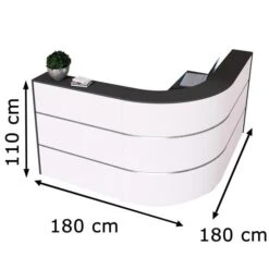 Kerkmann Empfangstheke Cento 2a, 3857, Weiß / Anthrazit, 180 X 110 X 180cm, Winkeltheke -PapierMeister Verkäufe ab971324e8a2f7b7a23b48b0f6b40c943ced075d empfangstheke kerkmann cento 2a 3857