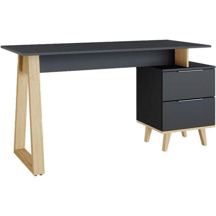 Vicco Schreibtisch Neptune L, Anthrazit, Mit Standcontainer, 138 X 60cm 3 Vicco Schreibtisch Neptune L, Anthrazit, Mit Standcontainer, 138 X 60cm