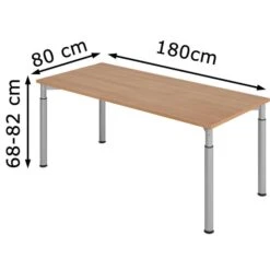 Hammerbacher Schreibtisch Y-Serie, Verstellbar, 180 X 68-82 X 80cm, Nussbaum / Silber -PapierMeister Verkäufe b57a36feb6bd2de2652ae05217bb041c9294db0a schreibtisch hammerbacher y serie