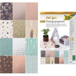 Folia Motivblock Hotfoil Designpapier, 11549, DIN A4, 12 Blatt, Glänzend, 165 G
