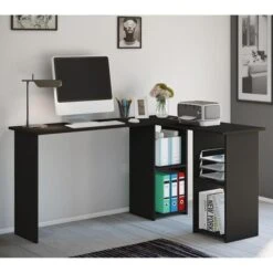 VCM Schreibtisch Lusias, 913523, Anthrazit, Mit Regalfach, Maße: 136 X 112cm -PapierMeister Verkäufe b83972ffa918f5b11a86c0c3ce91a6a0edd485bb schreibtisch vcm lusias 913523 anthrazit