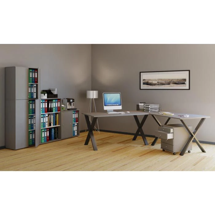 VCM Schreibtisch Lona, 914674, Grau, Maße: 140 X 50cm 4 VCM Schreibtisch Lona, 914674, Grau, Maße: 140 X 50cm – Bild 2