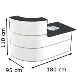 Kerkmann Empfangstheke Cento 2, 3851, Weiß / Anthrazit, 180 X 110 X 95cm, Mit Anbautisch -PapierMeister Verkäufe ba366e25e55928b8ae144b16aa0706450c534306 empfangstheke kerkmann cento 2 3851