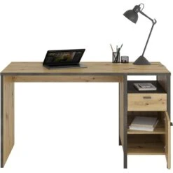 FMD-Möbel Schreibtisch In-Loft 1, Eiche, Mit Standcontainer, Maße: 135 X 60cm -PapierMeister Verkäufe bbf0598907f3ca7310de70819fb9a3d1b1ea1cbf schreibtisch fmd moebel in loft 1 eiche