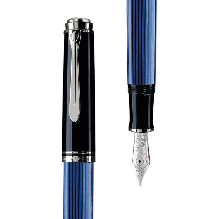 Pelikan Füller Souverän M805, 933630, Schwarz/blau/silber, Goldfeder 18 Karat, Feder M 6 Pelikan Füller Souverän M805, 933630, Schwarz/blau/silber, Goldfeder 18 Karat, Feder M – Bild 4