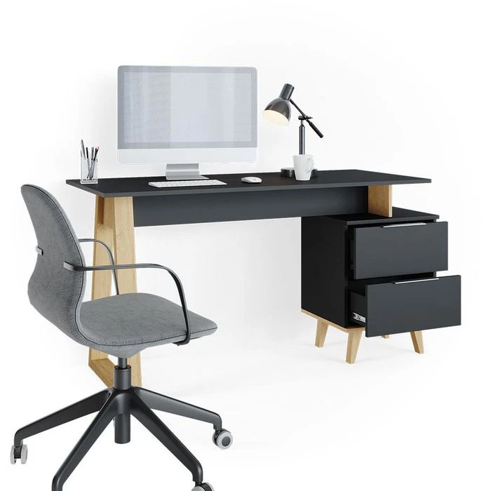 Vicco Schreibtisch Neptune L, Anthrazit, Mit Standcontainer, 138 X 60cm 6 Vicco Schreibtisch Neptune L, Anthrazit, Mit Standcontainer, 138 X 60cm – Bild 4