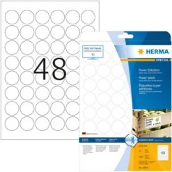 Herma Universaletiketten 10915, Special, Weiß, Power Etiketten, Ø 30mm, 25 Blatt, 1200 Stück