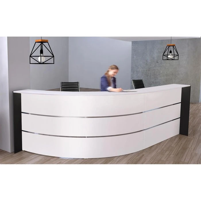 Kerkmann Empfangstheke Bari 3565, Weiß / Weiß, 334 X 112 X 182,5cm, Bogentheke 5 Kerkmann Empfangstheke Bari 3565, Weiß / Weiß, 334 X 112 X 182,5cm, Bogentheke – Bild 3