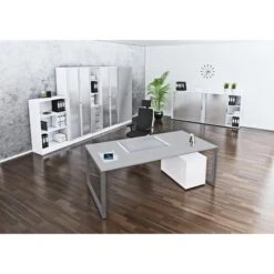 Hammerbacher Schreibtisch R-Serie, Grau / Graphit, Höhenverstellbar, 180 X 65-85 X 80cm -PapierMeister Verkäufe c74829575d37bbc59fffb05de5433e0708f18b4c schreibtisch hammerbacher r serie grau graphit