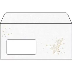 Sigel Weihnachtsumschläge DU045, DIN Lang, Golden Glow, Mit Fenster, 50 Stück