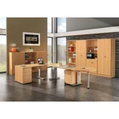 Hammerbacher Schreibtisch O-Serie, Buche, Höhenverstellbar, 160 X 65-85 X 80cm -PapierMeister Verkäufe ce93ad721d2c0c14d442fc205547fd25f8ba4370 schreibtisch hammerbacher o serie buche