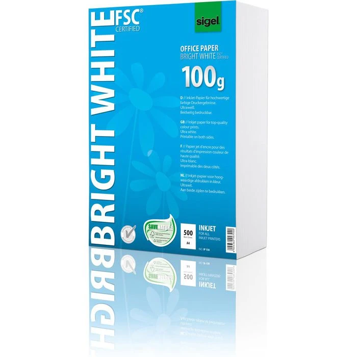 Sigel Inkjet-Papier IP 150 Bright White, A4, 100g/qm, Ultraweiß Beidseitig Bedruckbar 500 Blatt 3 Sigel Inkjet-Papier IP 150 Bright White, A4, 100g/qm, Ultraweiß Beidseitig Bedruckbar 500 Blatt