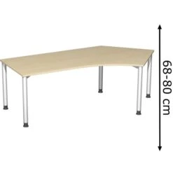 Geramöbel Schreibtisch Flex S-555316-AS, Ahorn, Verstellbar, 216,6 X 68-80 X 113cm, 135° Winkel