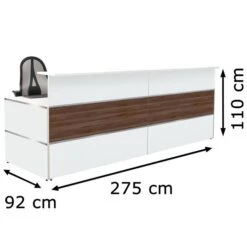 Kerkmann Empfangstheke Atlantis, Nussbaum / Weiß, 275 X 110 X 92cm, Rezeption -PapierMeister Verkäufe d2d9defeabf1cf7e62b2437e331e51894337323b empfangstheke kerkmann atlantis