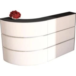 Kerkmann Empfangstheke Cento 1, 3850, Weiß / Anthrazit, 180 X 110 X 80cm, Rezeption