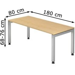 Hammerbacher Schreibtisch JS 19, Ahorn, Höhenverstellbar, 180 X 68-76 X 80cm -PapierMeister Verkäufe d87e4807c856ea62d9285dd0a56cd675c70d9095 schreibtisch hammerbacher js 19 ahorn