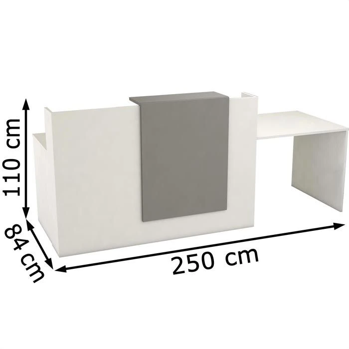 Kerkmann Empfangstheke Sydney, 3534, Weiß, 250 X 110 X 80cm, Mit Anbautisch 6 Kerkmann Empfangstheke Sydney, 3534, Weiß, 250 X 110 X 80cm, Mit Anbautisch – Bild 4