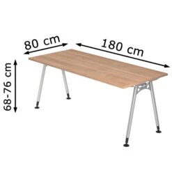 Hammerbacher Schreibtisch AS 19, Nussbaum, Höhenverstellbar, 180 X 68-76 X 80cm -PapierMeister Verkäufe ddc61822a8a5ade18d4e3302e8ae39e259ec601b schreibtisch hammerbacher as 19 nussbaum