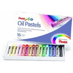 Pentel Ölkreide Oil Pastels, PHN-16U, Wasserfest, Farbig Sortiert, 16 Stück