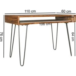 Wohnling Schreibtisch Bagli WL1.995, Sheesham, Maße: 110 X 60cm -PapierMeister Verkäufe e126adf84fd62b6a04d23239e97d7c59a67c6fff schreibtisch wohnling bagli wl1.995 sheesham