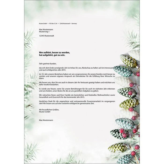 Sigel Weihnachtspapier DP177 Christmas Garland, A4, 90g/qm, 100 Blatt 4 Sigel Weihnachtspapier DP177 Christmas Garland, A4, 90g/qm, 100 Blatt – Bild 2