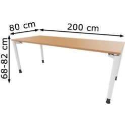 Fm-Büromöbel Schreibtisch Fm11, Buche, Höhenverstellbar, 200 X 68-82 X 80cm -PapierMeister Verkäufe ed074ce451244142171498271e8130b0621674a0 schreibtisch fm bueromoebel fm11 buche