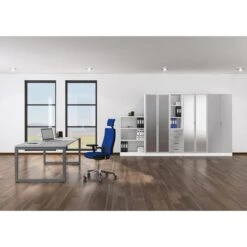 Hammerbacher Schreibtisch R-Serie, Grau / Graphit, Höhenverstellbar, 180 X 65-85 X 80cm -PapierMeister Verkäufe eecdca1eb2f66dfc4b397444d104d2b0930bff4b schreibtisch hammerbacher r serie grau graphit