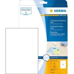 Herma Folienetiketten 4585, Transparent Matt, 210 X 297mm, Wetterfest, 10 Blatt, 10 Stück