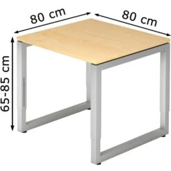 Hammerbacher Schreibtisch R-Serie, Ahorn, Höhenverstellbar, 80 X 65-85 X 80cm -PapierMeister Verkäufe f3f644bb2d88d11aec3a7b2502815ad4decdabcc schreibtisch hammerbacher r serie ahorn
