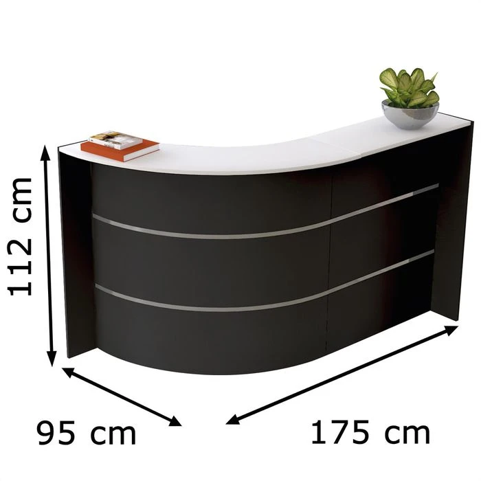 Kerkmann Empfangstheke Bari 3575, Anthrazit / Weiß, 175 X 112 X 95cm, Kompakttheke 4 Kerkmann Empfangstheke Bari 3575, Anthrazit / Weiß, 175 X 112 X 95cm, Kompakttheke – Bild 2