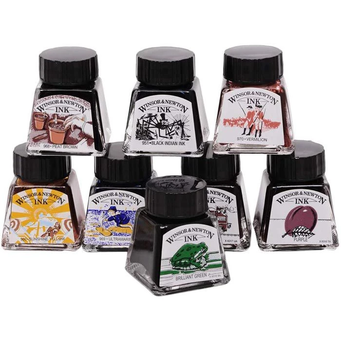 Winsor&Newton Zeichentusche 1090094, Set Williams, Für Feder & Pinsel, 8 Farben A 14ml, 8 Stück 4 Winsor&Newton Zeichentusche 1090094, Set Williams, Für Feder & Pinsel, 8 Farben A 14ml, 8 Stück – Bild 2