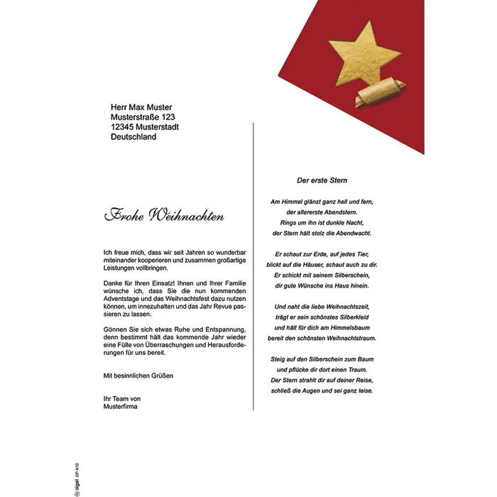 Sigel Weihnachtsbriefpapier DP410, Cut-Out Style, A4, 90g/m², Sortiert, 25 Blatt 4 Sigel Weihnachtsbriefpapier DP410, Cut-Out Style, A4, 90g/m², Sortiert, 25 Blatt – Bild 2