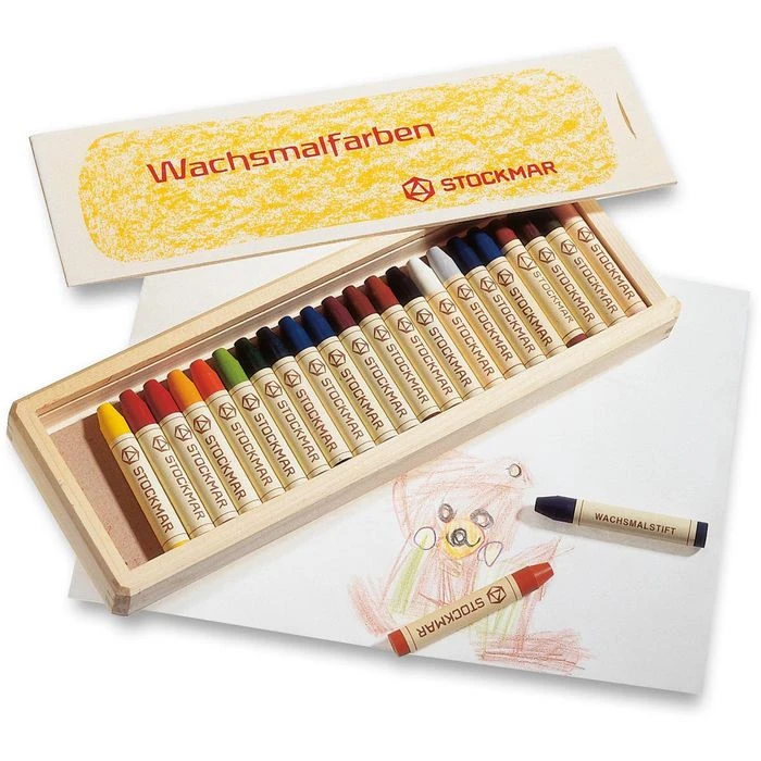 Stockmar Wachsmalstifte 32600, Wasserfest, Rund, Im Holzkasten, 24 Stück 3 Stockmar Wachsmalstifte 32600, Wasserfest, Rund, Im Holzkasten, 24 Stück