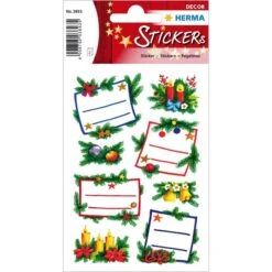 Herma Sticker Decor, 3893, Tannengestecke, Beglimmert, 16 Aufkleber