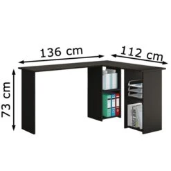 VCM Schreibtisch Lusias, 913523, Anthrazit, Mit Regalfach, Maße: 136 X 112cm -PapierMeister Verkäufe f8b188c6412fa191e64a5cf0eb7cf86deb744451 schreibtisch vcm lusias 913523 anthrazit