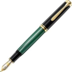 Pelikan Füller Souverän M1000, 987594, Schwarz/grün, Goldfeder 18 Karat, Feder M
