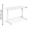 Digitus Schreibtisch DA-90406, Weiß, Elektrisch Höhenverstellbar, 120 X 72-121 X 60cm