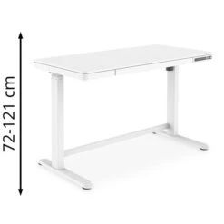 Digitus Schreibtisch DA-90406, Weiß, Elektrisch Höhenverstellbar, 120 X 72-121 X 60cm