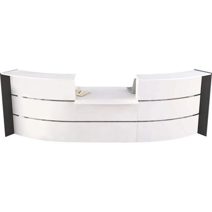 Kerkmann Empfangstheke Bari 3564, Weiß / Weiß, 357,5 X 112 X122,5cm Bogentheke M. Beratungsplatz 2 Kerkmann Empfangstheke Bari 3564, Weiß / Weiß, 357,5 X 112 X122,5cm Bogentheke M. Beratungsplatz