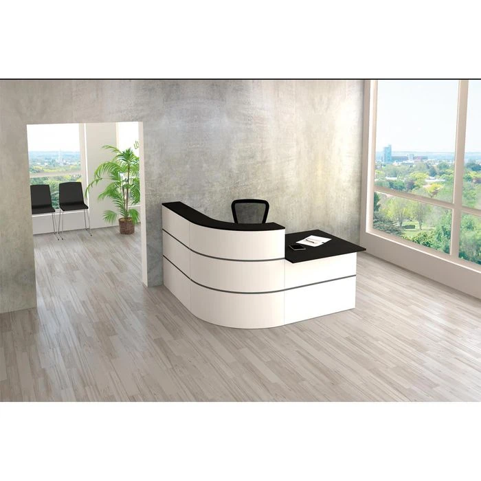 Kerkmann Empfangstheke Cento 4, 3853, Winkeltheke, Weiß / Anthrazit, 195 X 110 X 180cm, M. Anbautisch 5 Kerkmann Empfangstheke Cento 4, 3853, Winkeltheke, Weiß / Anthrazit, 195 X 110 X 180cm, M. Anbautisch – Bild 3