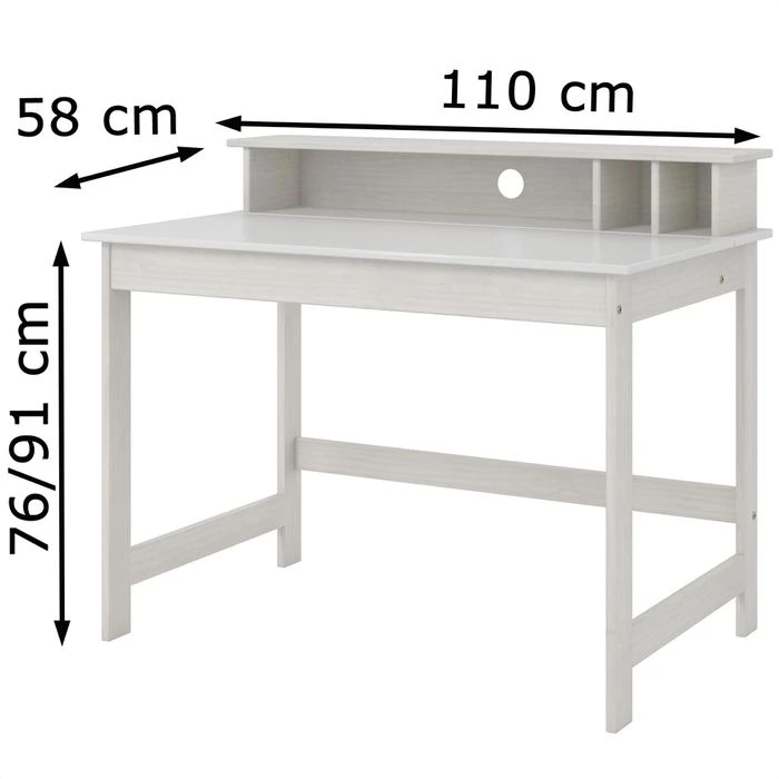 Inter-Link Schreibtisch Hilda 20900355, Weiß, Maße: 110 X 69cm, Aus Massivholz 6 Inter-Link Schreibtisch Hilda 20900355, Weiß, Maße: 110 X 69cm, Aus Massivholz – Bild 4